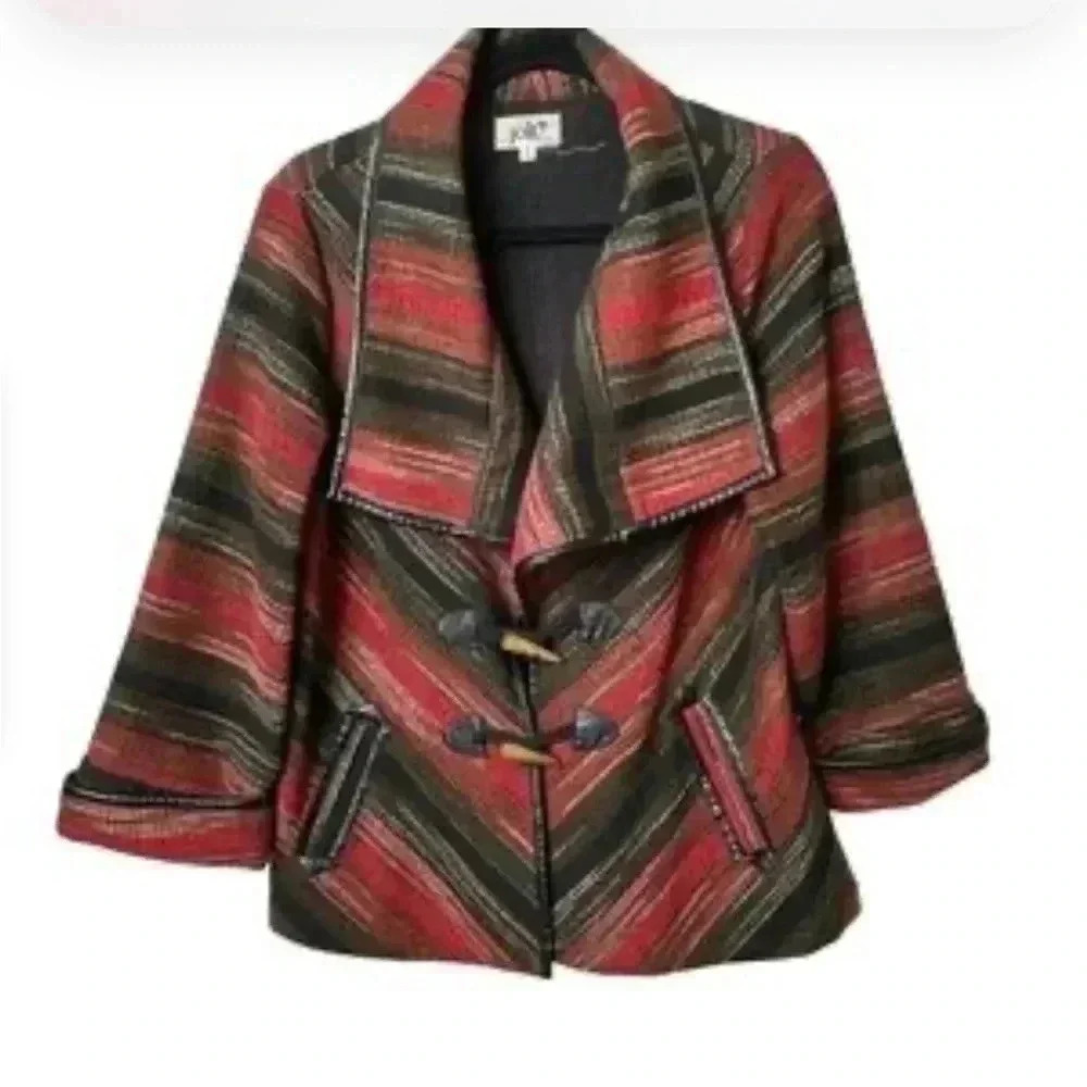❤️2/$50❤️[XS]Jolt Aztec Mexican Pattern  V Neck Tied Button Light Jacket